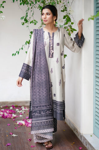 Manto Women's Stitched 1 Piece Swiss Lawn Uraan Beige & Black Dupatta Calligraphed with Words of Kaif Moradaabadi