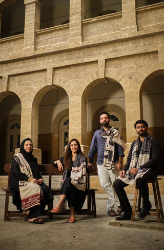 Teachers wearing Manto's Unisex Azm Odhni & Stole with Urdu Calligraphy