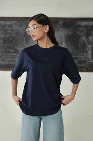 Manto's Unisex Sanki Boxy Blue T-shirt