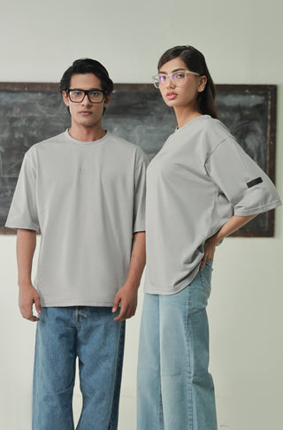 Manto's Unisex Sanki Boxy Grey T-shirt