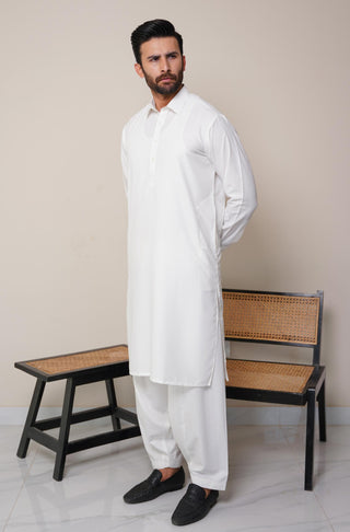 Shopmanto, wear manto, manto clothing brand, manto pakistan, ladies clothing brand, urdu calligraphy clothing, wear manto men's wear classic wash n wear cloud white kameez shalwar with kurta collar