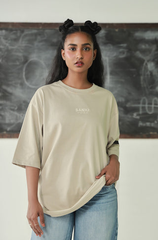 Manto's Unisex Sanki Boxy Beige T-shirt