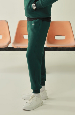 Manto's Unisex Premium Fleece Green Jogger Pants with Urdu Manto Logo