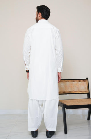 Shopmanto, wear manto, manto clothing brand, manto pakistan, ladies clothing brand, urdu calligraphy clothing, wear manto men's wear basic two piece coord cloud white shirt kurta collar textured cotton kameez shalwar, men's eid, men's fashion