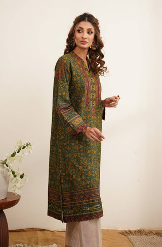 Manto women's 1 piece stitched khaddar kurta with urdu calligraphy of words by Haidar Ali Aatish