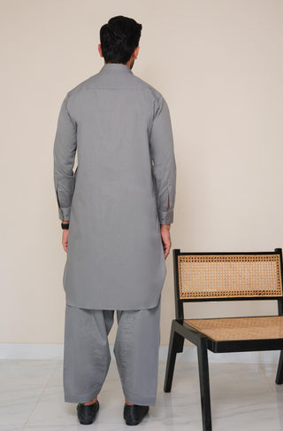 Shopmanto, wear manto, manto clothing brand, manto pakistan, ladies clothing brand, urdu calligraphy clothing, wear manto men's wear basic two piece coord stone grey shirt kurta collar textured cotton kameez shalwar, men's eid, men's fashion