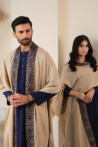 Dariya (Wandering River) - Beige & Blue Cape