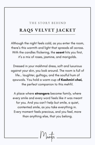 Design Philosphy of Raqs Velvet Jacket