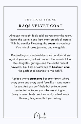 Design Philosophy for Raqs Velvet Coat