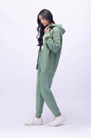 Sage Green Zipper Hoodie