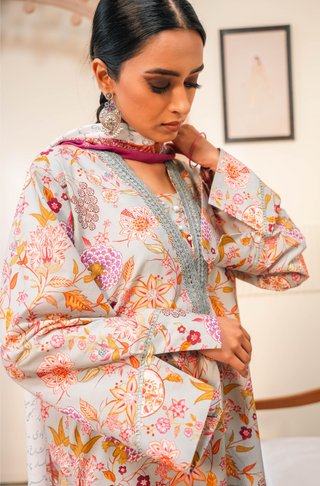 Shopmanto, wear manto, manto clothing brand, manto pakistan, ladies clothing brand, urdu calligraphy clothing, wear manto women ladies lawn kurta for spring summer, manto two piece lawn sage and fuchsia gulnaar coord set for women, spring summer season, lawn collection