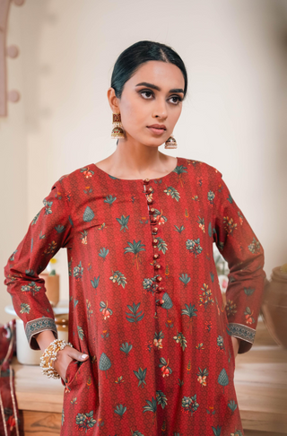 Shopmanto, wear manto, manto clothing brand, manto pakistan, ladies clothing brand, urdu calligraphy clothing, wear manto women ladies lawn kurta for spring summer, manto two piece lawn maroon gulzar coord set for women, spring summer season, lawn collection