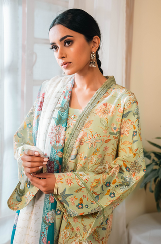 Shopmanto, wear manto, manto clothing brand, manto pakistan, ladies clothing brand, urdu calligraphy clothing, wear manto women ladies lawn kurta for spring summer, manto two piece lawn mint and teal gulnaar coord set for women, spring summer season, lawn collection