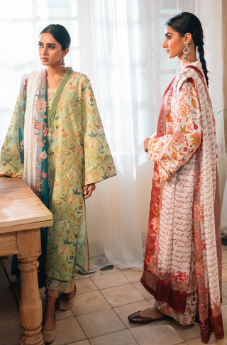 Shopmanto, wear manto, manto clothing brand, manto pakistan, ladies clothing brand, urdu calligraphy clothing, wear manto women ladies lawn kurta for spring summer, manto two piece lawn off white gulnaar coord set with maroon dupatta for women, spring summer season, lawn collection