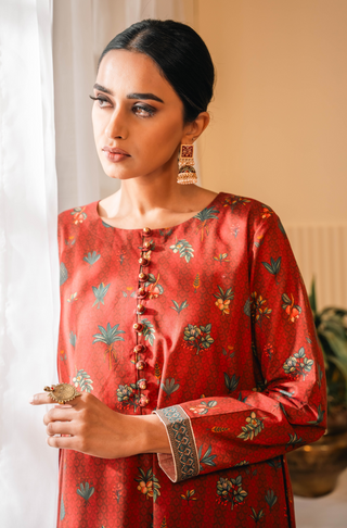 Shopmanto, wear manto, manto clothing brand, manto pakistan, ladies clothing brand, urdu calligraphy clothing, wear manto women ladies lawn kurta for spring summer, manto two piece lawn maroon gulzar coord set for women, spring summer season, lawn collection