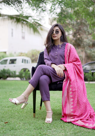 Deep Purple Manto Lucknow kurta and trouser