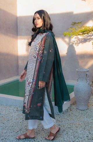 Shopmanto, wear manto, manto clothing brand, manto pakistan, ladies clothing brand, urdu calligraphy clothing, manto beige and green phool khaddar kurta with urdu calligraphy, manto winter collection, manto khaddar collection, khaddar kurtas