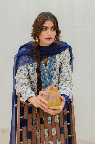 Roshni (The Spark Within) - Off White & Blue Kurta