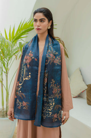 Chaman (Garden) - Midnight Blue Scarf