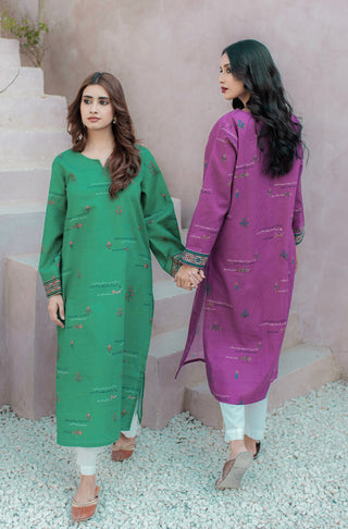 Shopmanto, wear manto, manto clothing brand, manto pakistan, ladies clothing brand, urdu calligraphy clothing, Manto maroon straight long length green fitoor women khaddar kurta for winter, manto winter collection